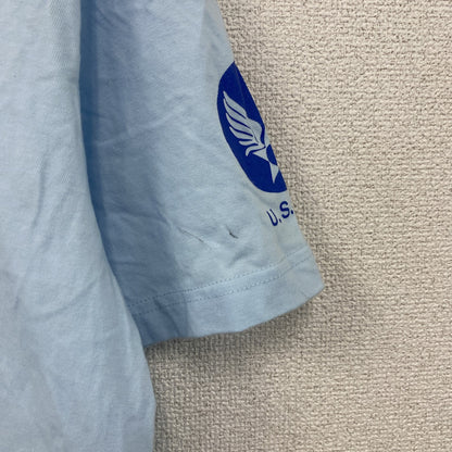 U.S AIR FORCE　半袖プリントTシャツ　水色　ライトブルー　Lサイズ　