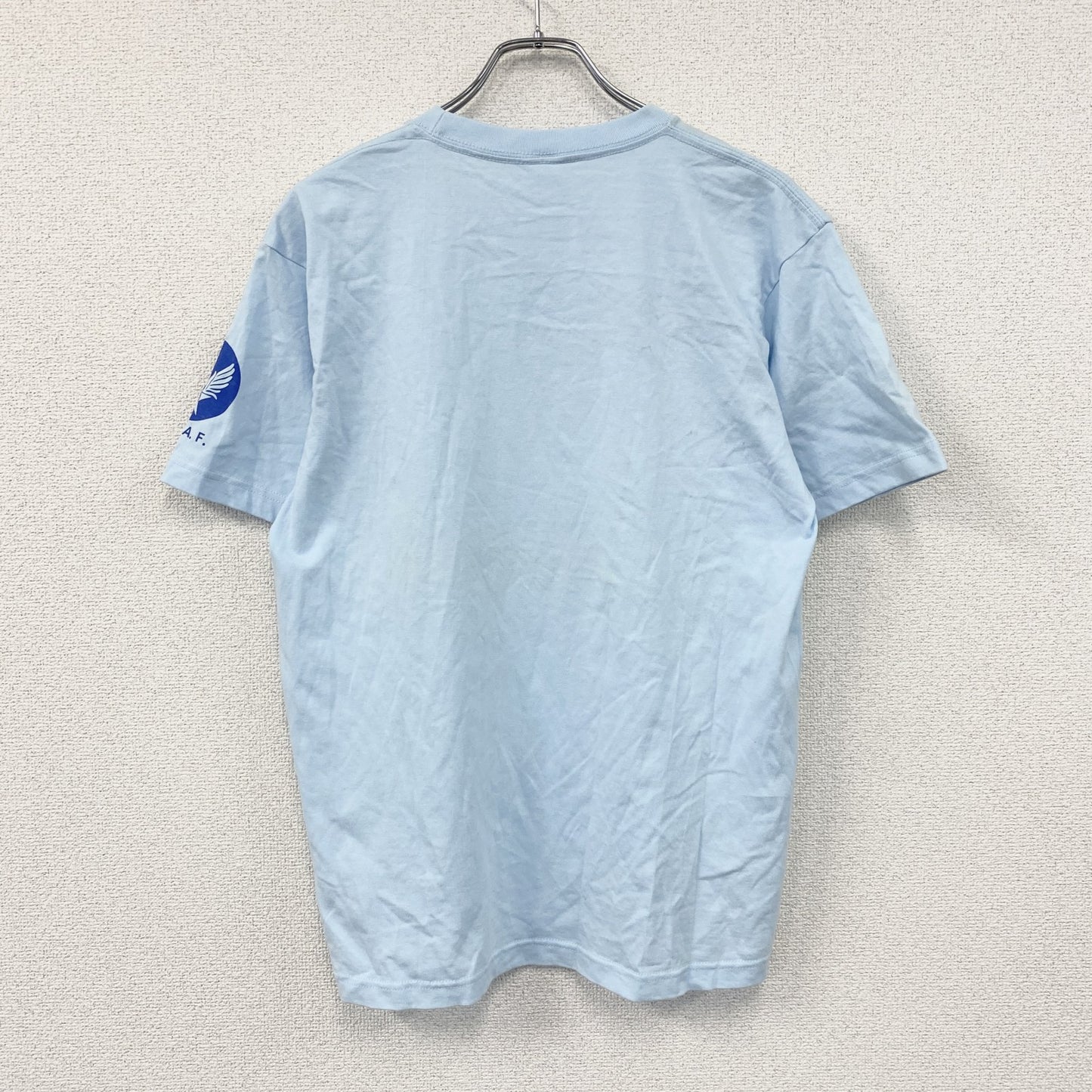 U.S AIR FORCE　半袖プリントTシャツ　水色　ライトブルー　Lサイズ　