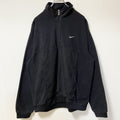 古着 used　NIKE ナイキ　長袖ハーフジップフリースジャケット　プルオーバー　黒　00s　ワンポイントロゴ刺繡　XLサイズ