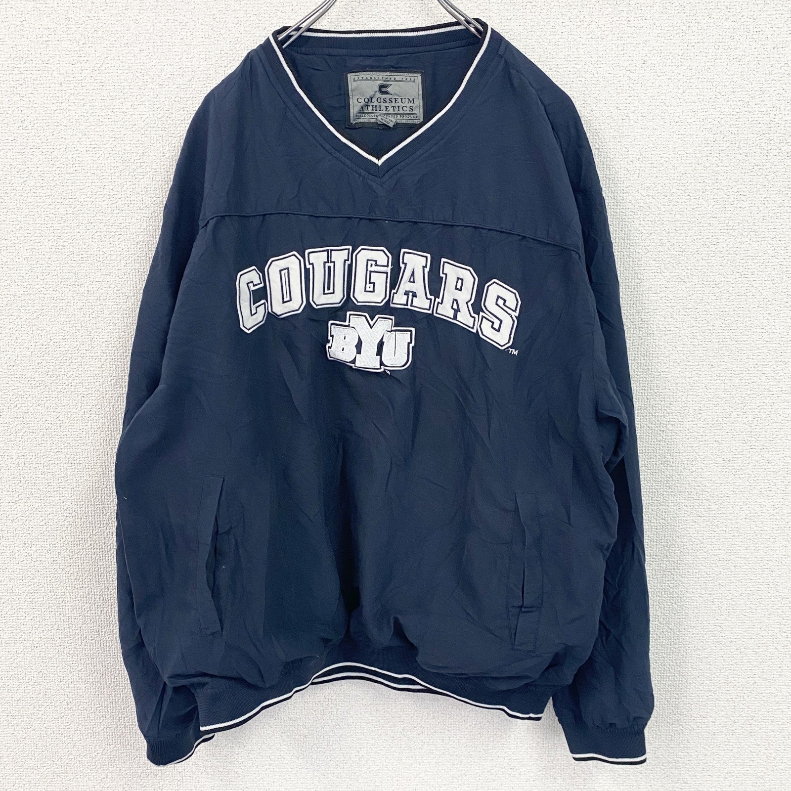 COLOSSEUM ATHLETICS　ナイロンプルオーバー　紺　ネイビー　Lサイズ