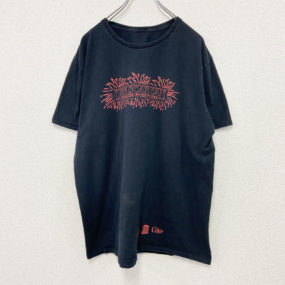 STRENGER THINGS　Coke　BURGER KING　半袖プリントTシャツ　ムービーT　黒　ブラック