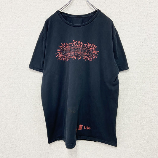 STRENGER THINGS　Coke　BURGER KING　半袖プリントTシャツ　ムービーT　黒　ブラック