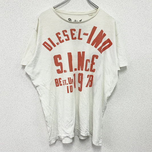 DIESEL　ディーゼル　半袖プリントTシャツ　シングルステッチ　白　ホワイト　XLサイズ