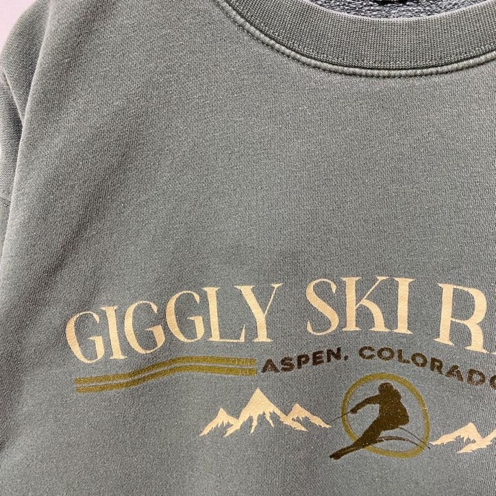 GIGGLYSKIRESORT　スウェット/トレーナー　フェード　クルーネック　緑　グリーン　Lサイズ