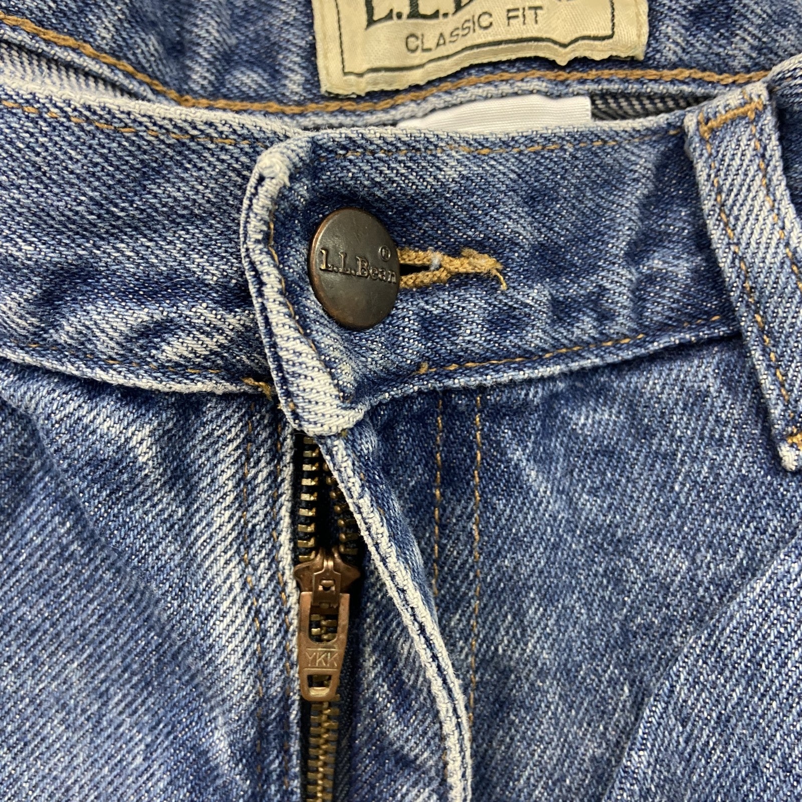 L.L.Bean　エルエルビーン　デニムパンツ/ジーンズ　ジップフライ　革パッチ　インディゴ　W36サイズ