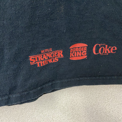 STRENGER THINGS　Coke　BURGER KING　半袖プリントTシャツ　ムービーT　黒　ブラック
