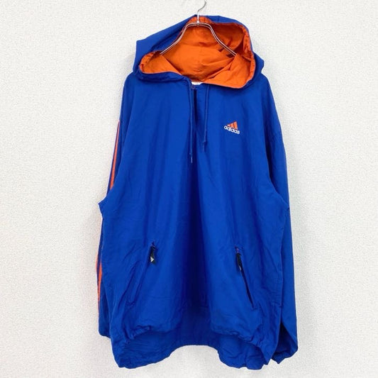 90s　adidas　アディダス　アノラックナイロンパーカー　ヴィンテージ　青　ブルー　Mサイズ