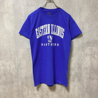 古着 used　RUSSELL　EASTERN ILLINOIS UNIVERSITY 大学　半袖カレッジプリントTシャツ　青