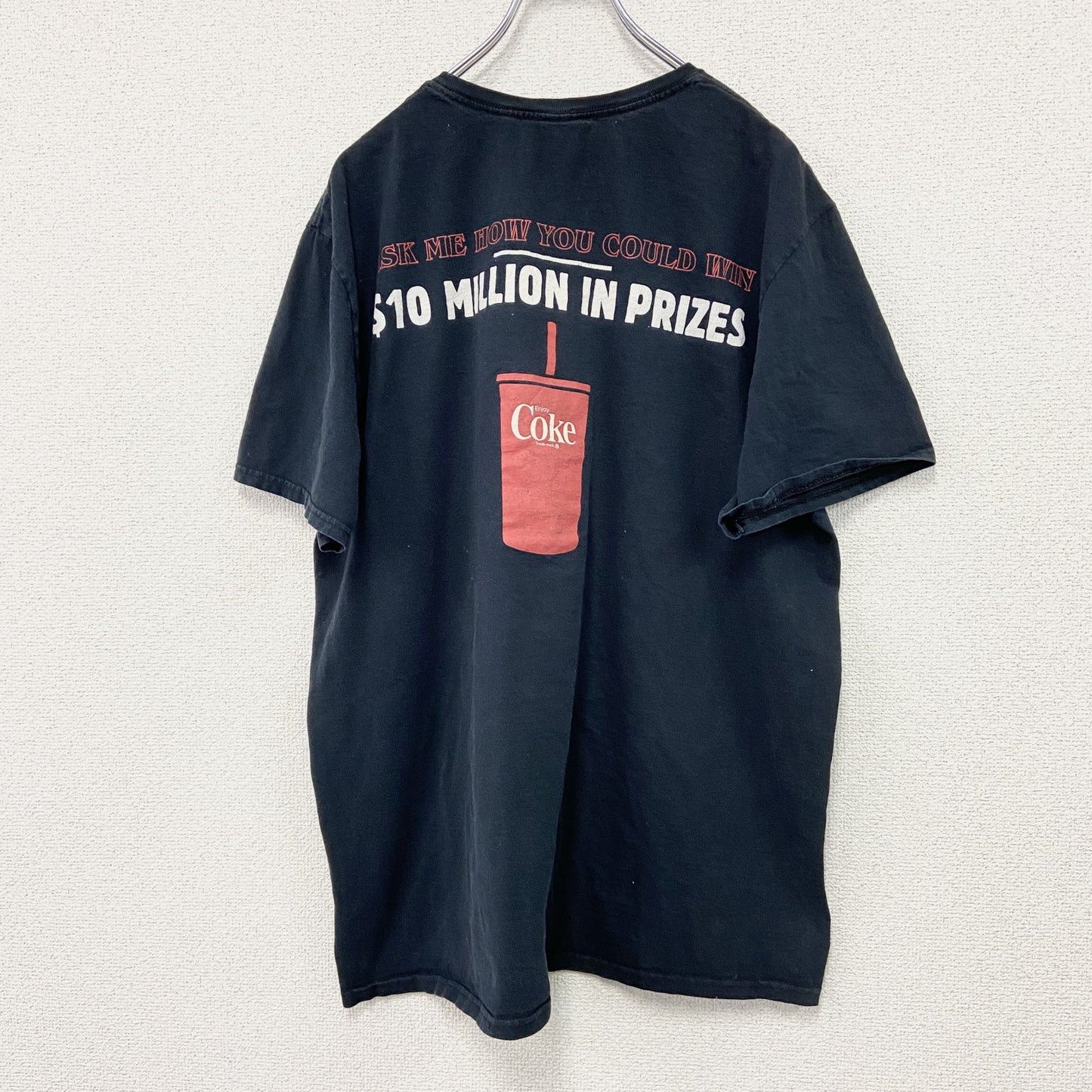 STRENGER THINGS　Coke　BURGER KING　半袖プリントTシャツ　ムービーT　黒　ブラック