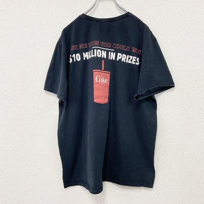 STRENGER THINGS　Coke　BURGER KING　半袖プリントTシャツ　ムービーT　黒　ブラック