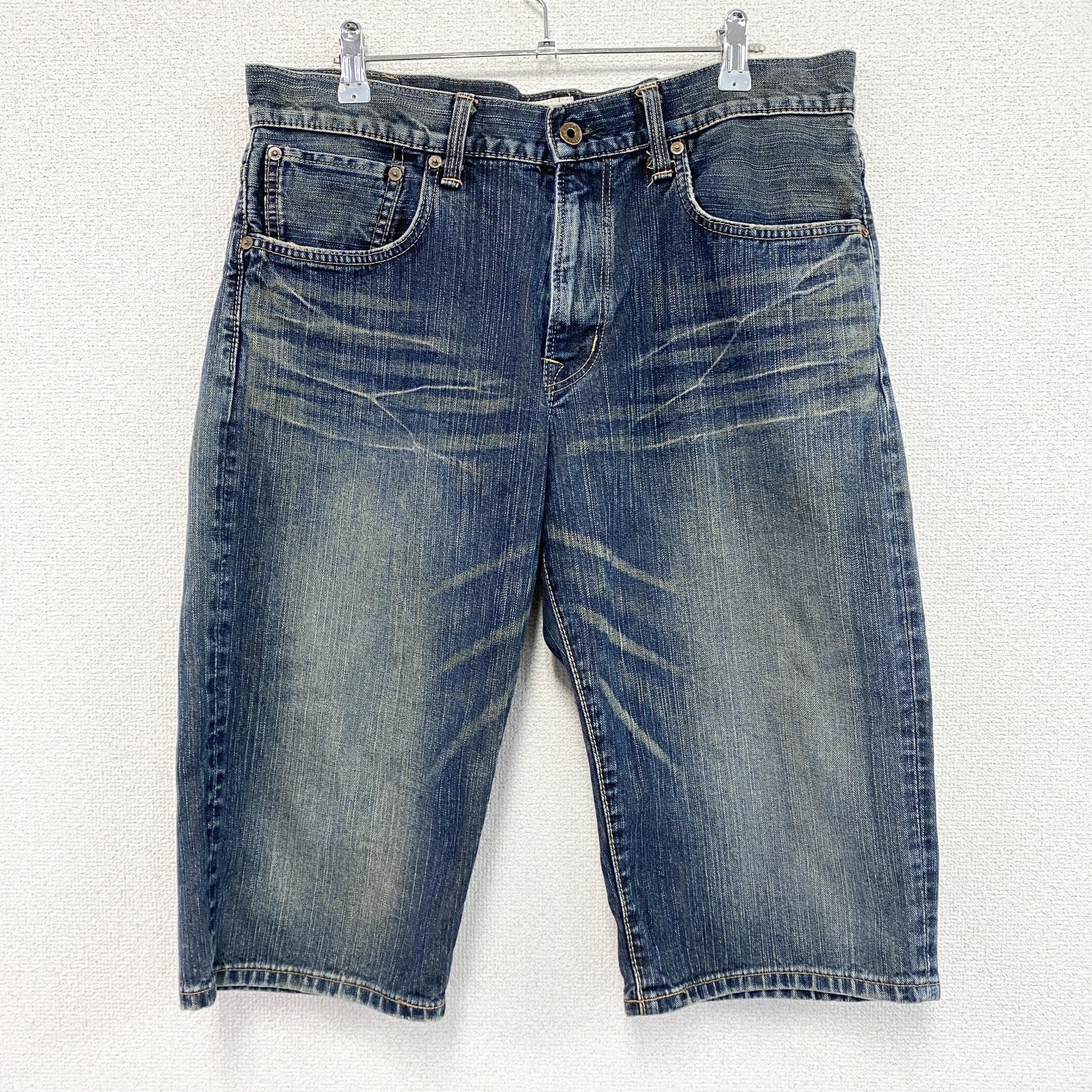 EDWIN　エドウィン　ハーフデニムパンツ/ショートパンツ　ジップフライ　インディゴ　32サイズ