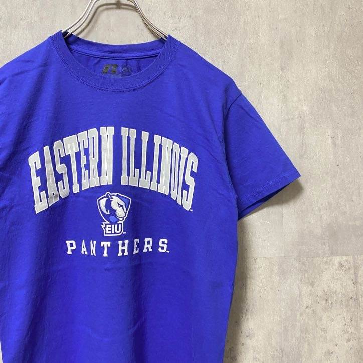 古着 used　RUSSELL　EASTERN ILLINOIS UNIVERSITY 大学　半袖カレッジプリントTシャツ　青