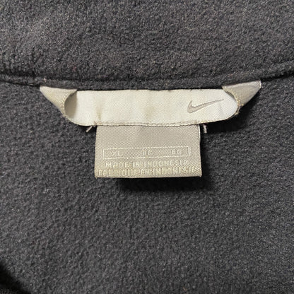 古着 used　NIKE ナイキ　長袖ハーフジップフリースジャケット　プルオーバー　黒　00s　ワンポイントロゴ刺繡　XLサイズ