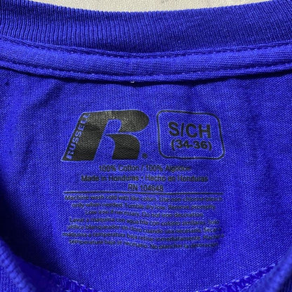 古着 used　RUSSELL　EASTERN ILLINOIS UNIVERSITY 大学　半袖カレッジプリントTシャツ　青