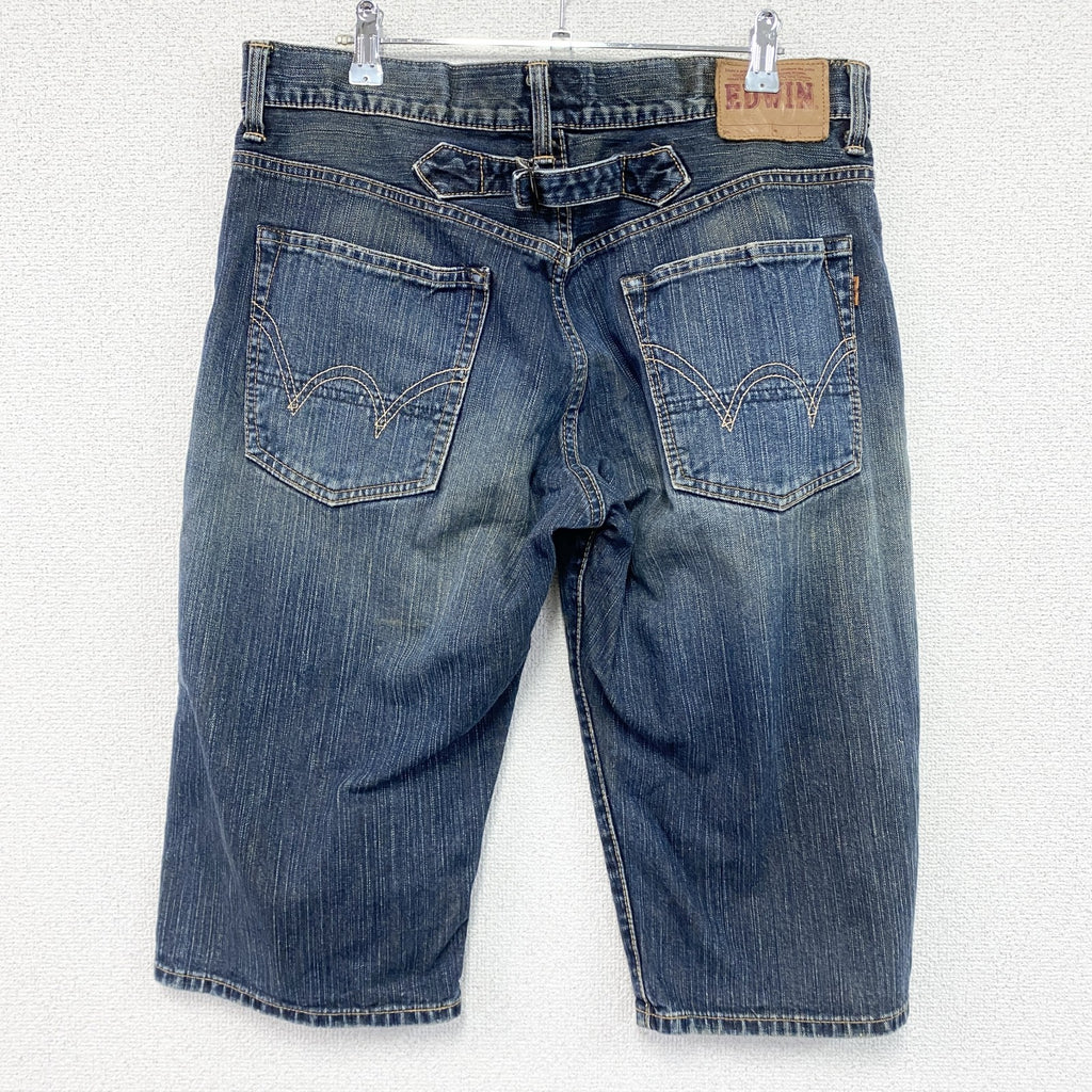 EDWIN　エドウィン　ハーフデニムパンツ/ショートパンツ　ジップフライ　インディゴ　32サイズ