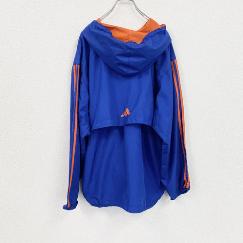 90s　adidas　アディダス　アノラックナイロンパーカー　ヴィンテージ　青　ブルー　Mサイズ