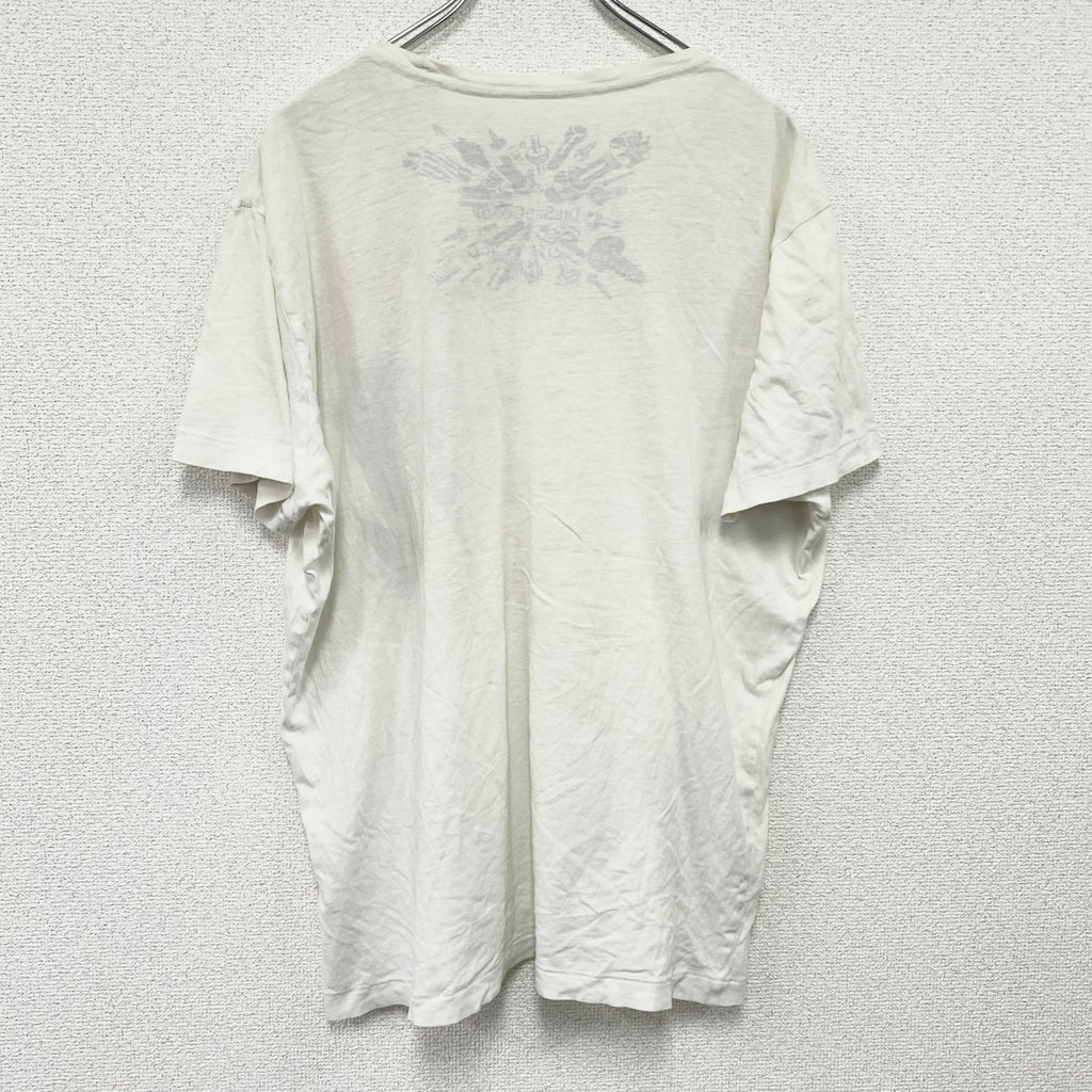 DIESEL　ディーゼル　半袖プリントTシャツ　シングルステッチ　白　ホワイト　XLサイズ