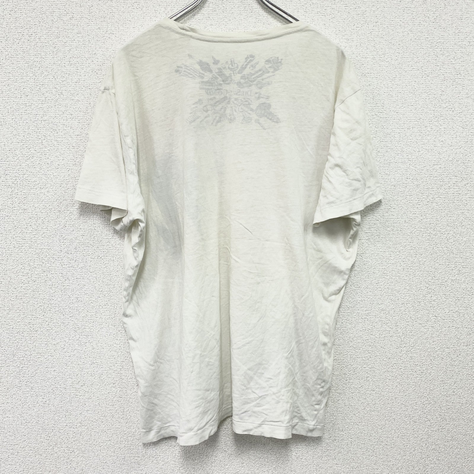 DIESEL　ディーゼル　半袖プリントTシャツ　シングルステッチ　白　ホワイト　XLサイズ