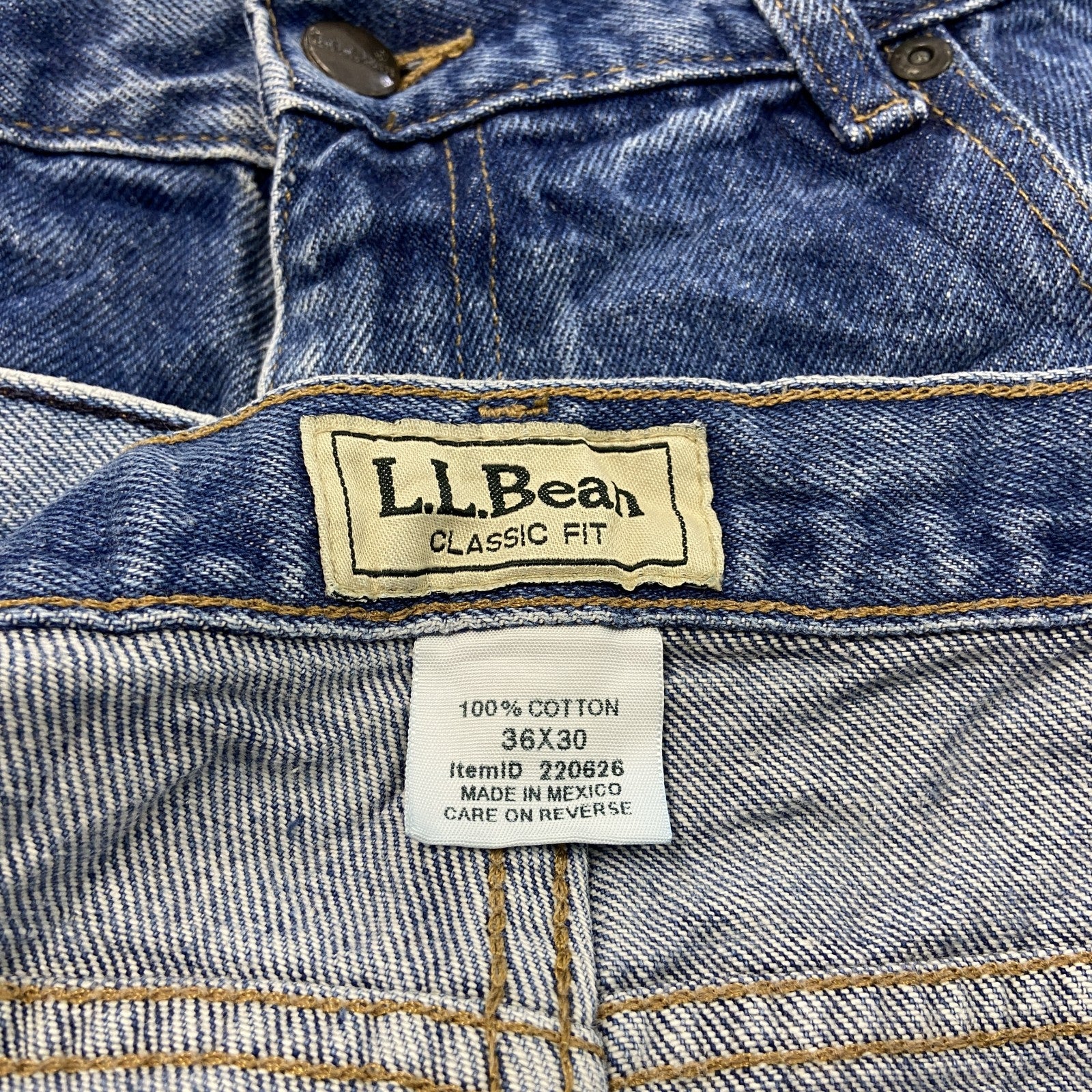 L.L.Bean　エルエルビーン　デニムパンツ/ジーンズ　ジップフライ　革パッチ　インディゴ　W36サイズ