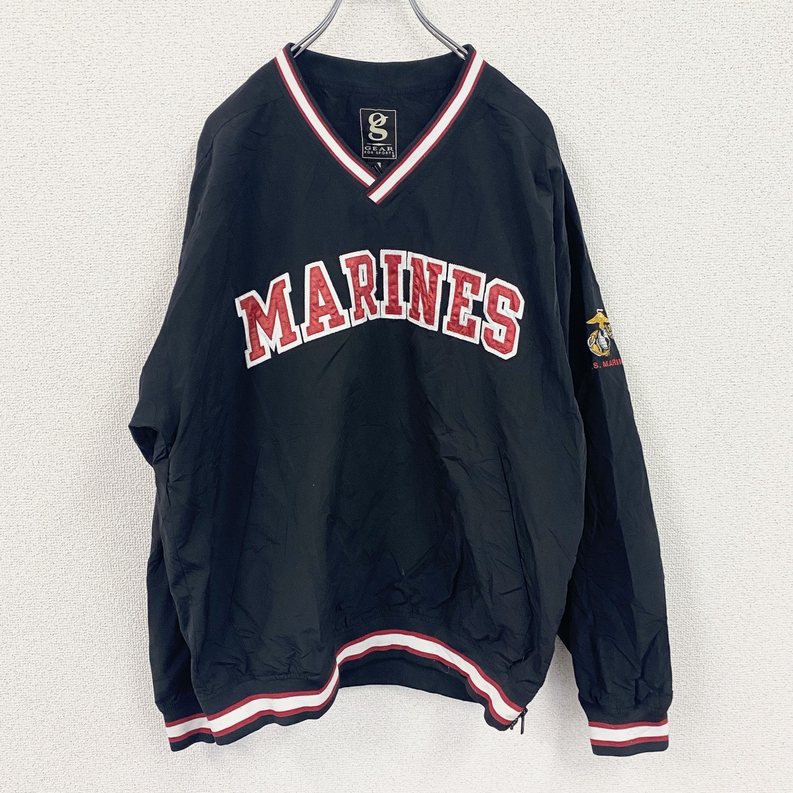 GEAR FOR SPORTS　ナイロンプルオーバージャケット　カレッジ　黒　ブラック　Lサイズ