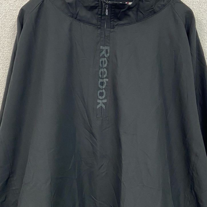 Reebok CLASSIC リーボック　半袖ハーフジップナイロンジャケット　黒　ブラック　XXLサイズ