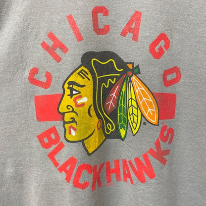 古着 used　NFL　シカゴブラックホークス　アメフト　半袖オフィシャルプリントTシャツ　グレー　スポーツ　Mサイズ