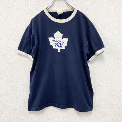 BULLETIN　NHL　半袖リンガーTシャツ　Toronto Maple Leafs　カナダ　紺　ネイビー　Mサイズ