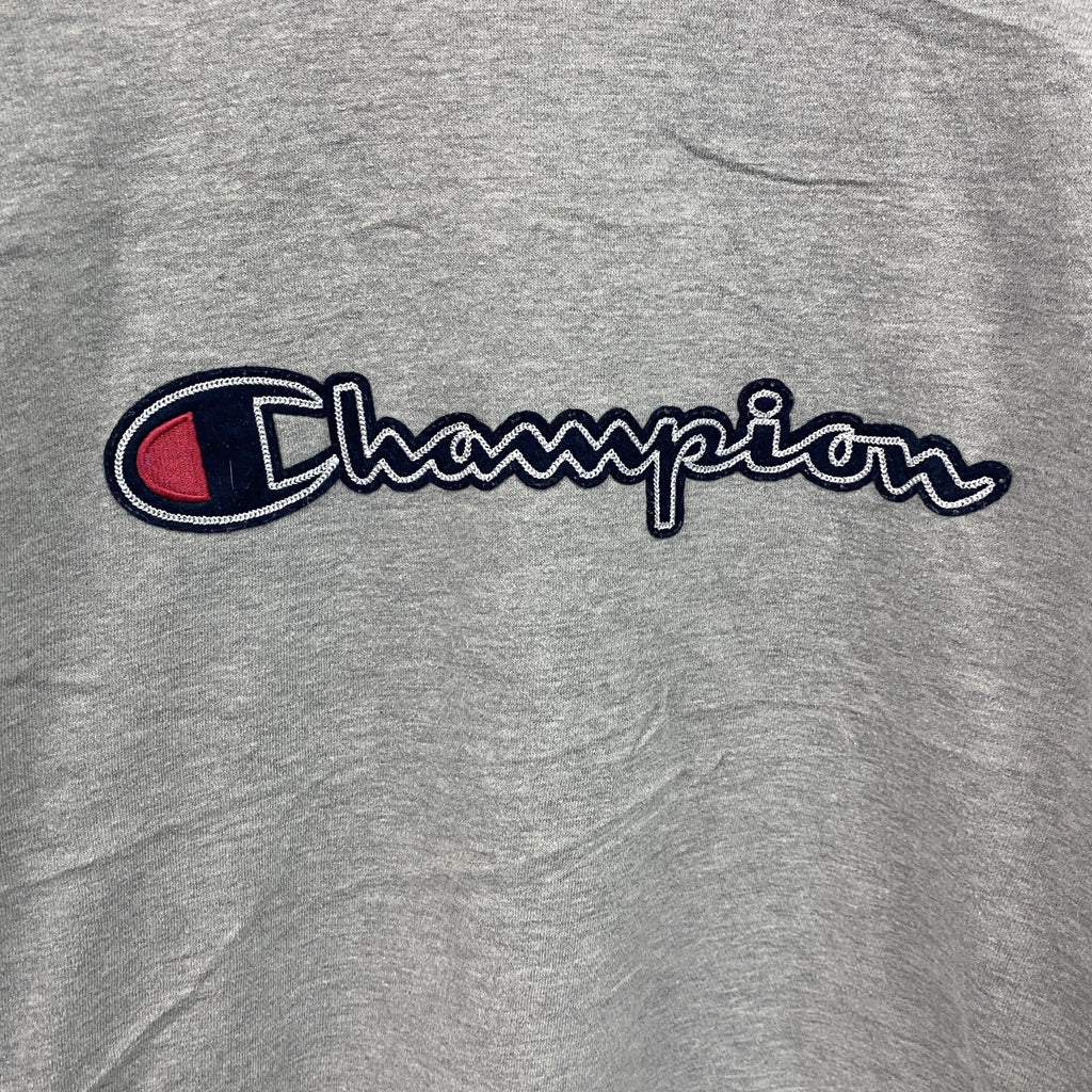 champion　チャンピオン　スウェット/トレーナー　ワッペン　クルーネック　現行　灰色　グレー　Sサイズ