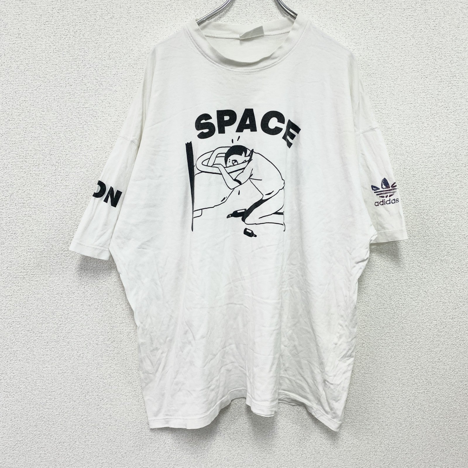 ～90s　adidas　アディダス　半袖プリントTシャツ　ヴィンテージ　白　ホワイト　XLサイズ