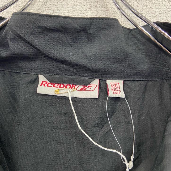 Reebok CLASSIC リーボック　半袖ハーフジップナイロンジャケット　黒　ブラック　XXLサイズ
