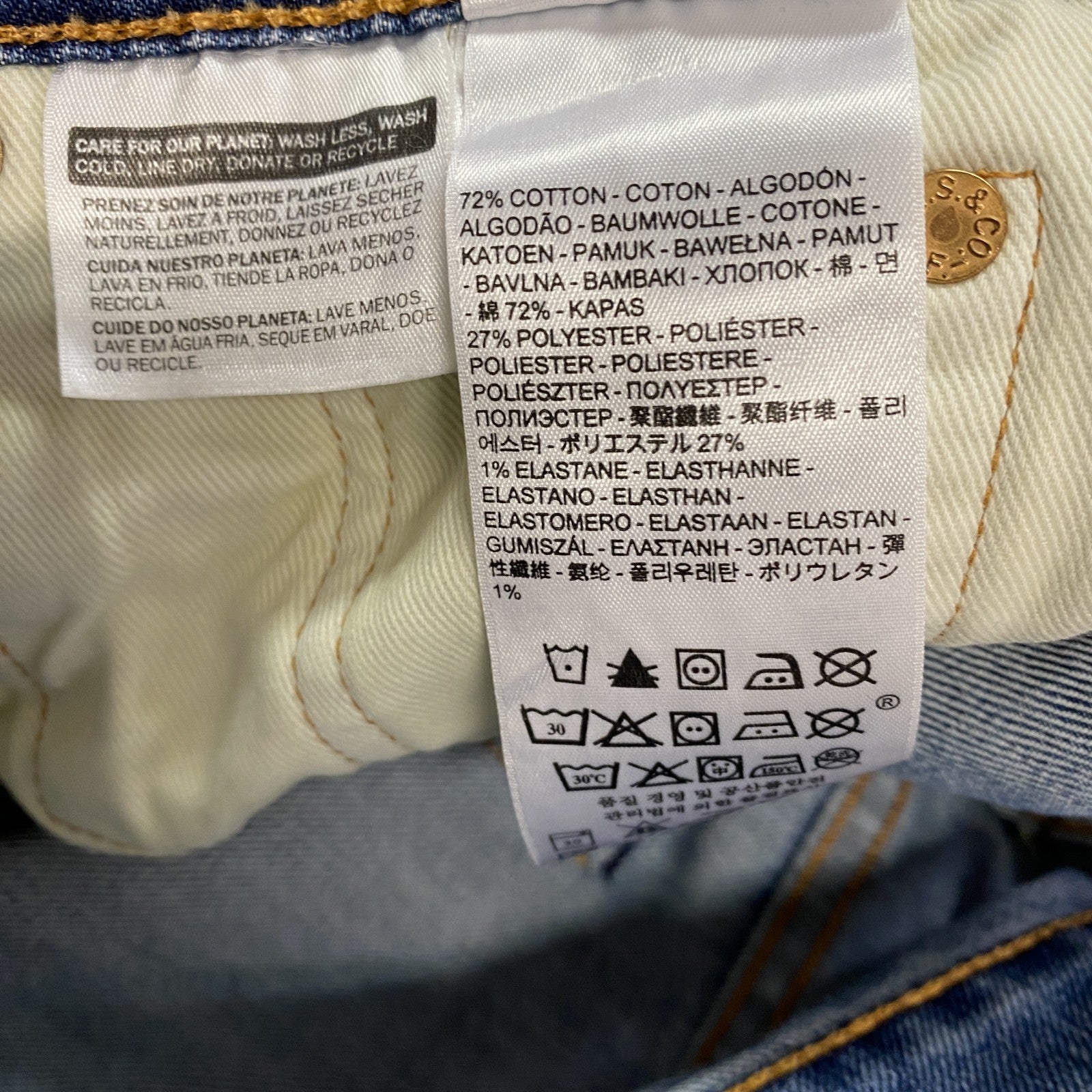 Levi's　リーバイス　511　デニムパンツジーンズ　ジップフライ　インディゴ　W30サイズ
