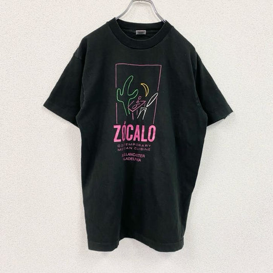 FRUIT OF THE LOOM　90s　半袖プリントTシャツ　シングルステッチ　黒　ブラック　Lサイズ