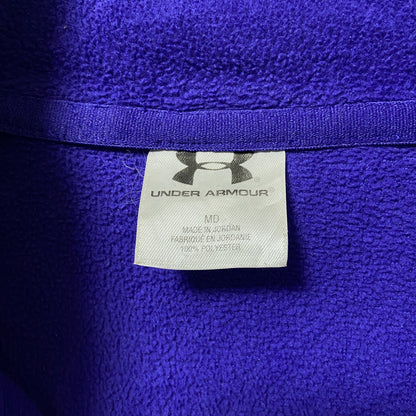 古着 used　UNDER ARMOUR アンダーアーマー　長袖ハーフジップフリースジャケット　紫　ロゴ刺繍 ハイネック　Mサイズ
