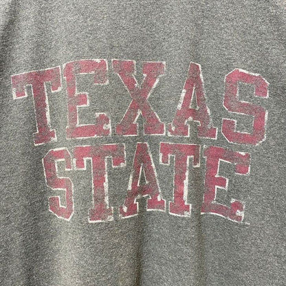 古着 used　RUSSELL ラッセル　TEXAS STATE　半袖カレッジプリントTシャツ　グレー　大学　Sサイズ