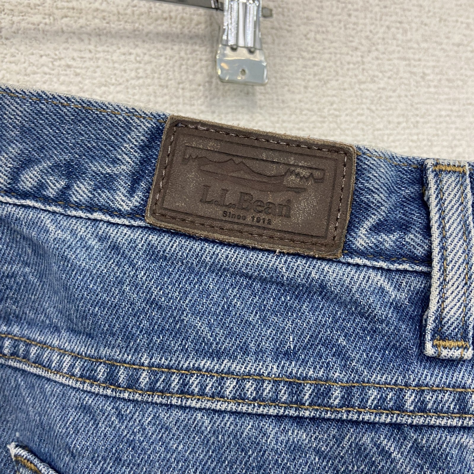 ～00s　L.L.Bean　エルエルビーン　デニムパンツ/ジーンズ　ジップフライ　ネル生地ライナー　革パッチ　インディゴ　W30サイズ