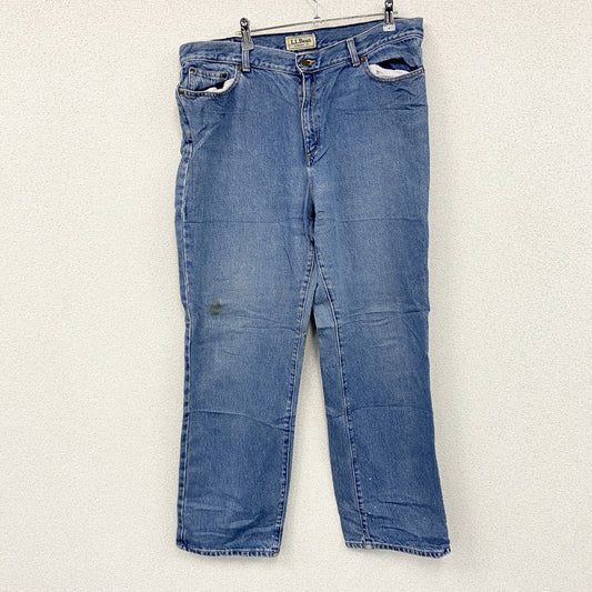 L.L.Bean　エルエルビーン　デニムパンツ/ジーンズ　ジップフライ　革パッチ　インディゴ　18サイズ