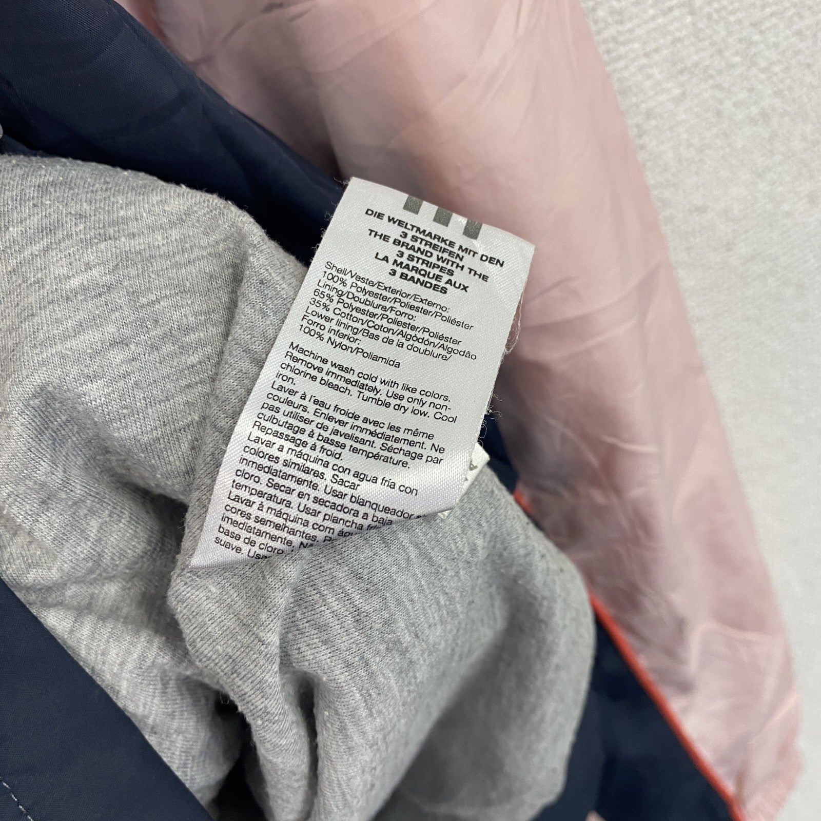 adidas　アディダス　フルジップジャケット　ピンク　ネイビー　バイカラー　XLサイズ