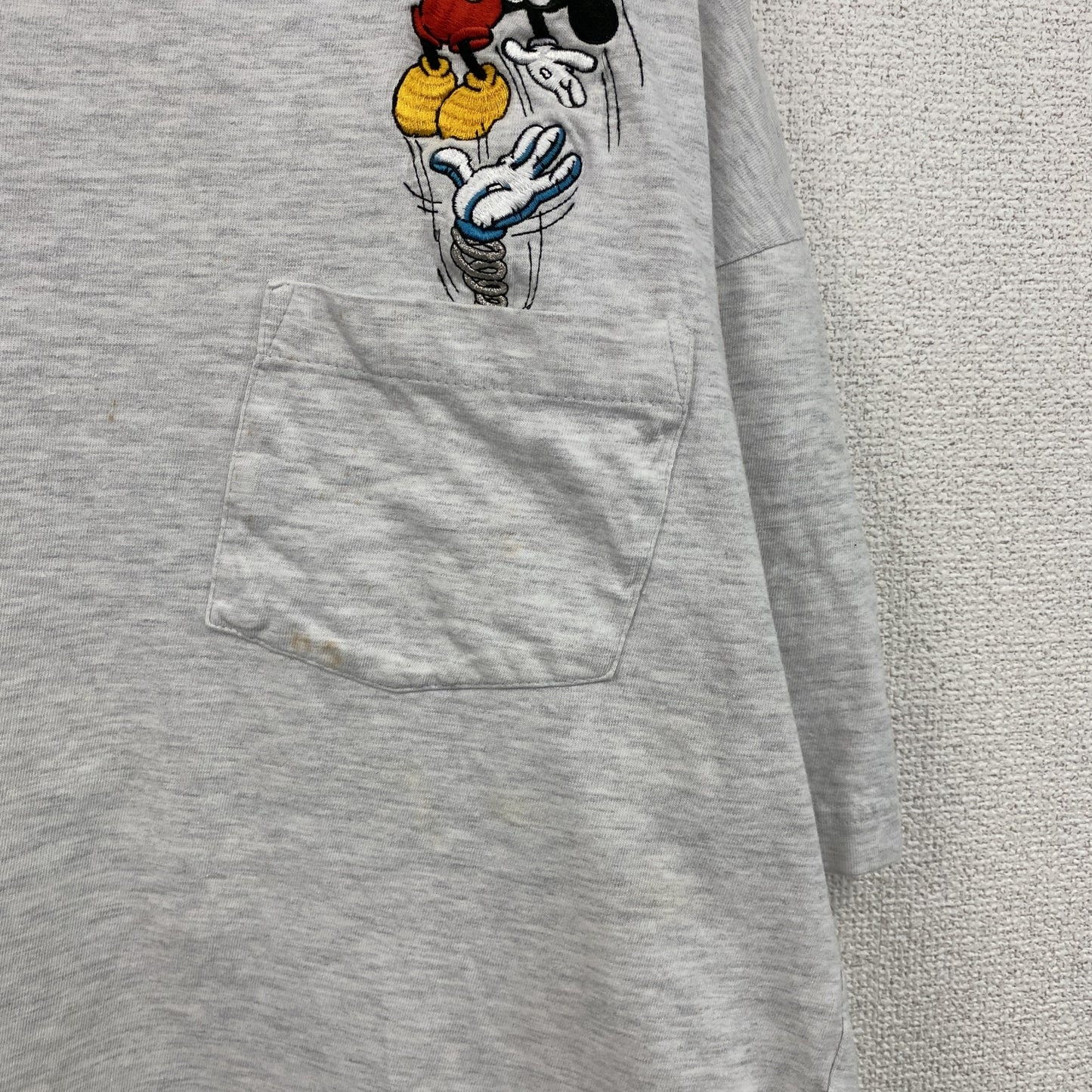 ～00s　Disney　ディズニー　Mickey　ミッキー　半袖Tシャツ　キャラクターT　霜降りグレー　XLサイズ
