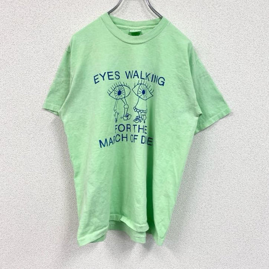 Murina　90s　半袖プリントTシャツ　シングルステッチ　黄緑　ライトグリーン　Lサイズ