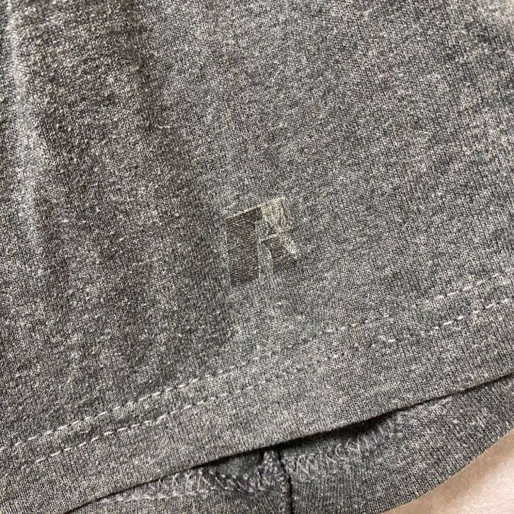古着 used　RUSSELL ラッセル　TEXAS STATE　半袖カレッジプリントTシャツ　グレー　大学　Sサイズ
