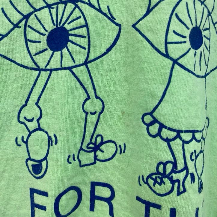 Murina　90s　半袖プリントTシャツ　シングルステッチ　黄緑　ライトグリーン　Lサイズ