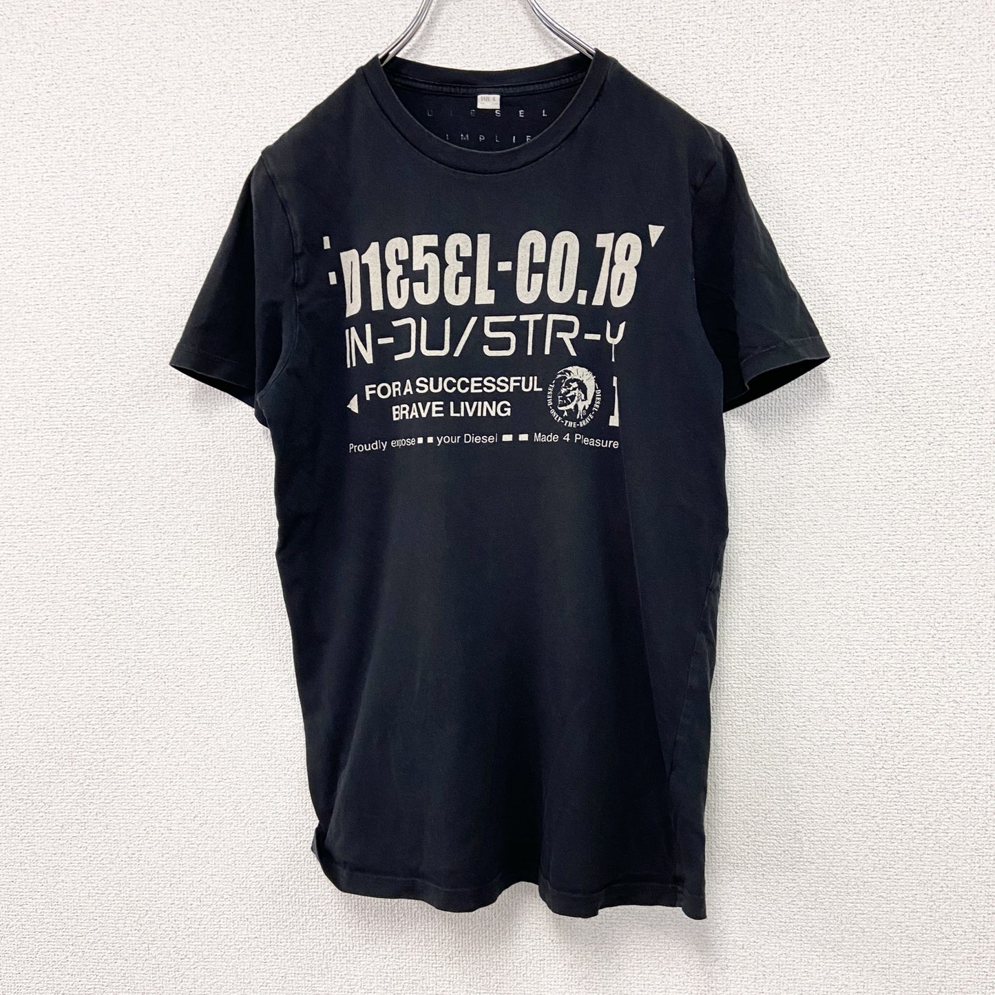 DIESEL　ディーゼル　半袖プリントTシャツ　黒　ブラック　Sサイズ