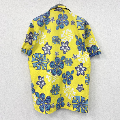 CONTEMP　半袖開襟シャツ　アロハシャツ　総柄　黄色　イエロー　Lサイズ　