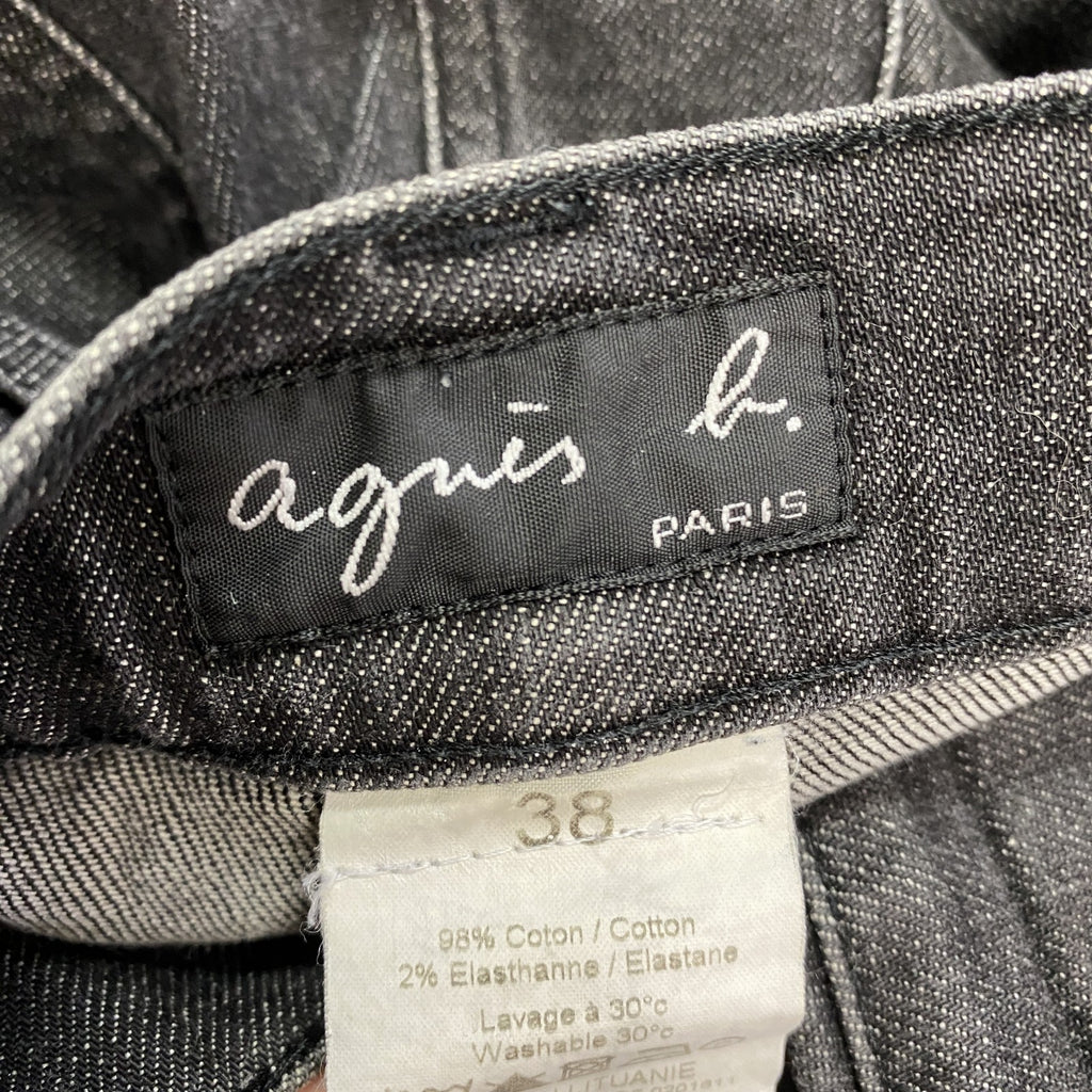 agnes b.　アニエスベー　デニムパンツジーンズ　ジップフライ　黒　ブラック　38サイズ