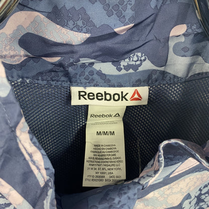Reebok　リーボック　プルオーバージャケット　ハーフジップ　ワンポイント　カモ　ネイビー　Mサイズ