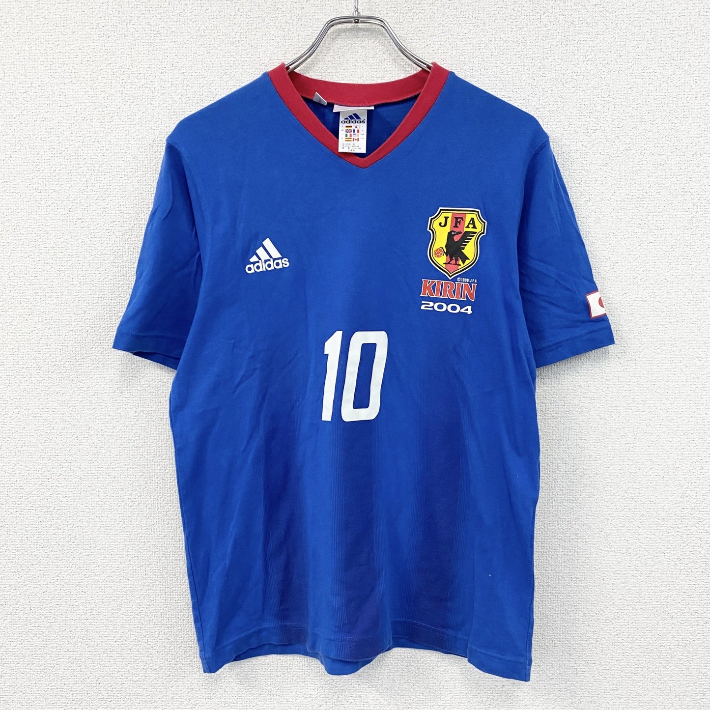 adidas　アディダス　KIRIN　2004　日本代表応援キャンペーンTシャツ　勝ちT　青　ブルー　Sサイズ