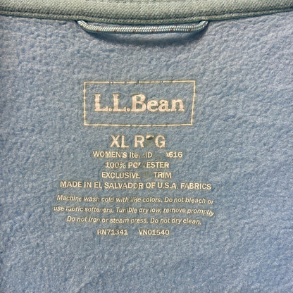 古着 used　L.L.Bean　エルエルビーン　ハイネックフルジップフリースベスト　ワンポイントロゴ刺繡　ブルー　XLサイズ