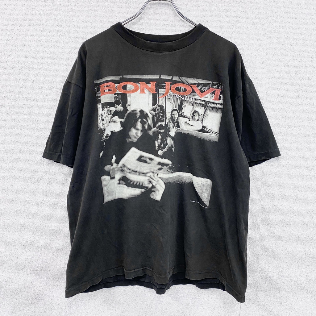 90s　BROCKUM　BONJOVI　ボンジョヴィ　クロスロード　半袖Tシャツ　ヴィンテージ　ブラック　XLサイズ