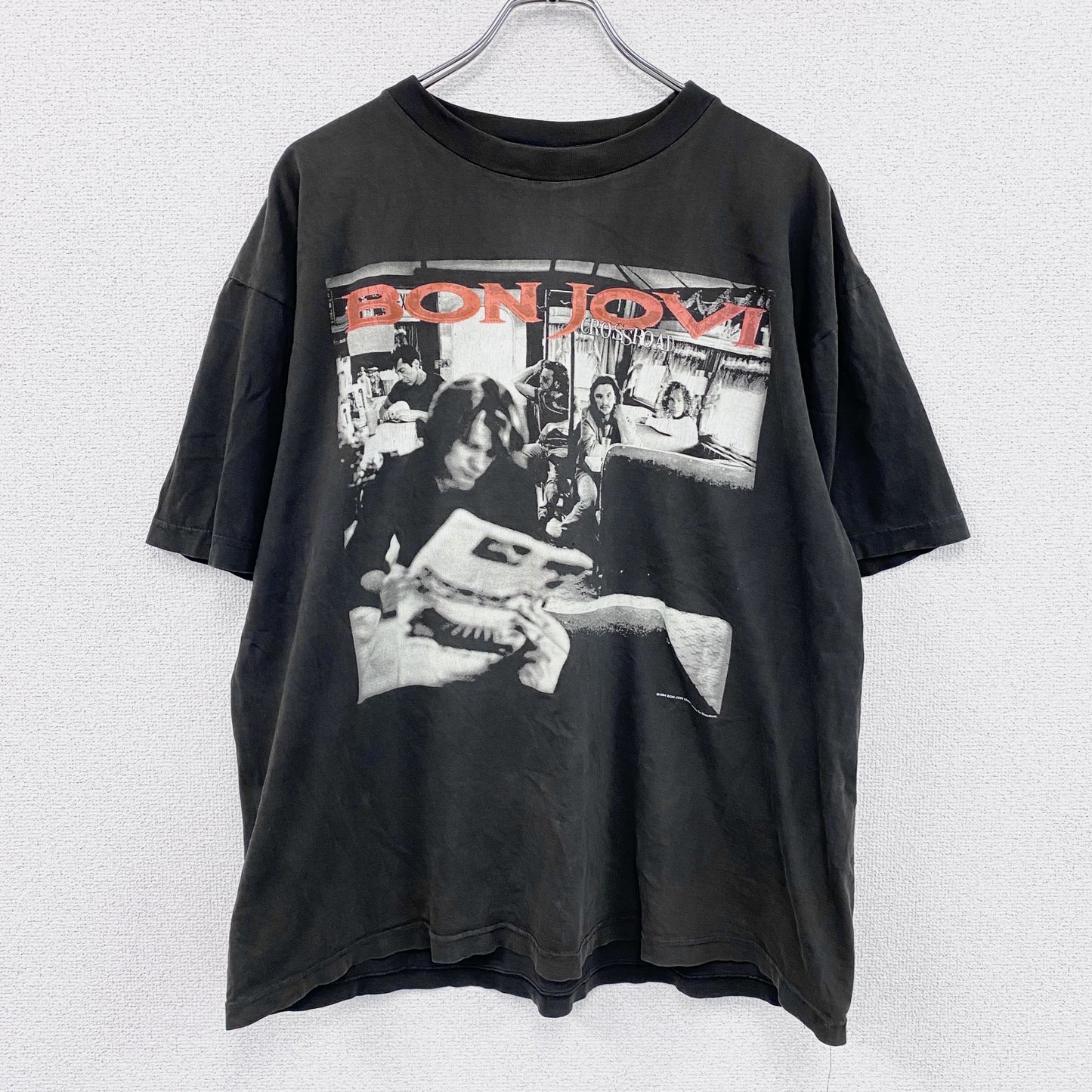 90s　BROCKUM　BONJOVI　ボンジョヴィ　クロスロード　半袖Tシャツ　ヴィンテージ　ブラック　XLサイズ