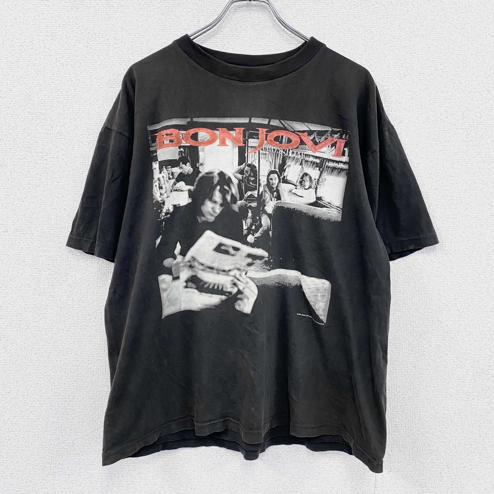 90s　BROCKUM　BONJOVI　ボンジョヴィ　クロスロード　半袖Tシャツ　ヴィンテージ　ブラック　XLサイズ